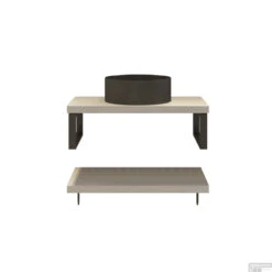 Badkamermeubelset BWS Eiken Massief Hout Bovenblad Recht 60 Cm Wit -Geberiter Meubels Geschaft badkamermeubelset bws eiken massief hout bovenblad recht 60 cm wit shop