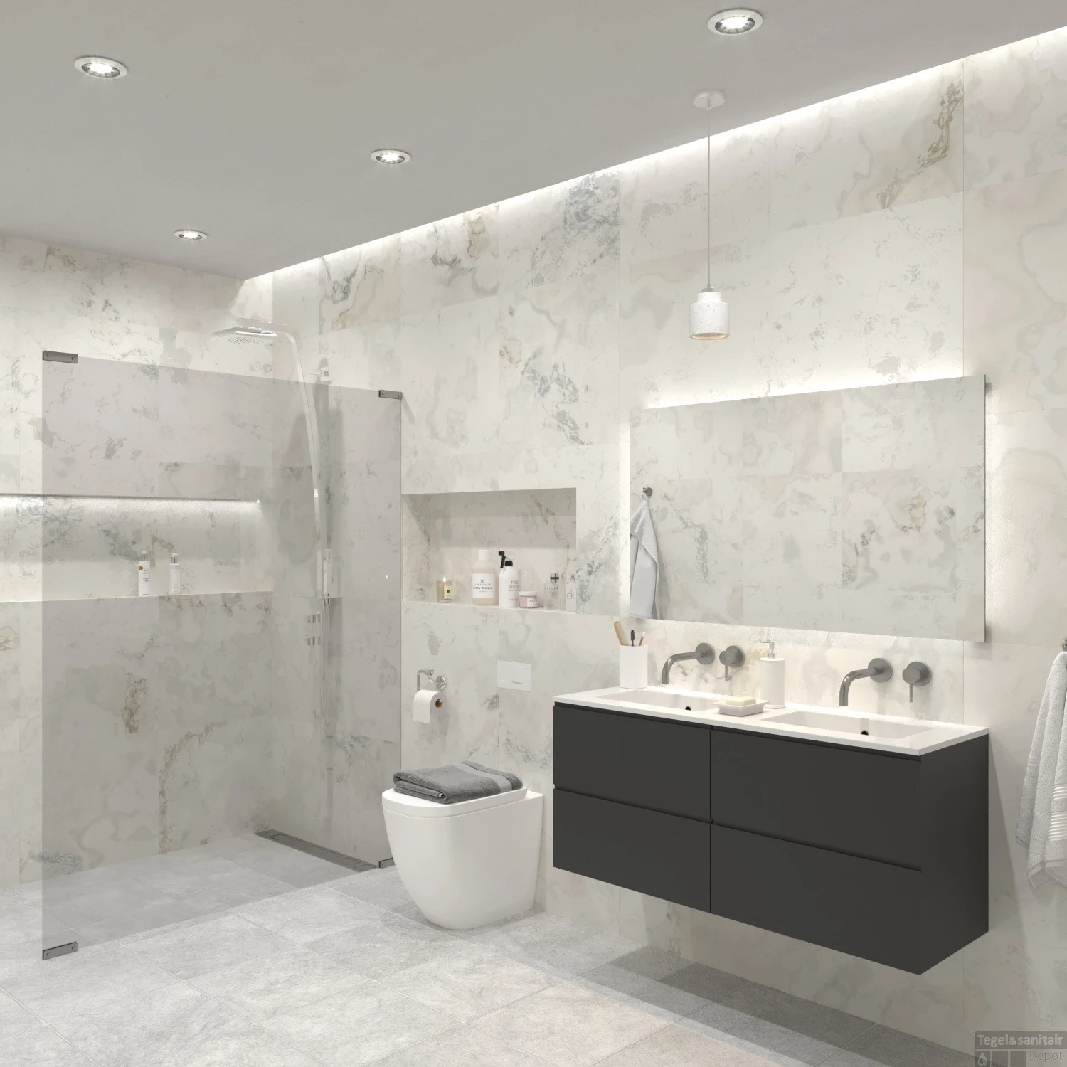 Badkamermeubelset Gliss Hermes 120 Cm Mat Zwart 4 Badkamermeubelset Gliss Hermes 120 Cm Mat Zwart - Afbeelding 2