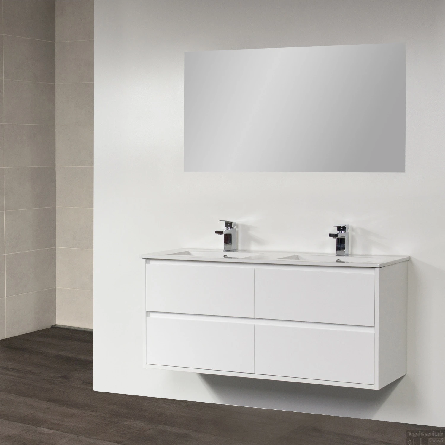 Badkamermeubelset New Future 120-4 Hoogglans Grijs 3 Badkamermeubelset New Future 120-4 Hoogglans Grijs