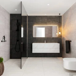 Badkamermeubel BWS Madrid Carrara Mat 150 Cm Solid Surface Wastafel (1 Kraangat, 2 Lades)