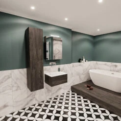 Badkamermeubel BWS Madrid Dark Brown 60x45x30 Cm Mat Witte Solid Surface Wastafel (0 Kraangaten) 10 Badkamermeubel BWS Madrid Dark Brown 60x45x30 Cm Mat Witte Solid Surface Wastafel (0 Kraangaten) -Geberiter Meubels Geschaft badmeubel bws madrid 60 dark brown 1ld 0krg detail2