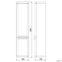 Badmeubelkast Boss & Wessing Piano 180x40x35cm Zwart Bruin -Geberiter Meubels Geschaft badmeubelkast boss wessing piano 180x40x35cm zwart bruin tech