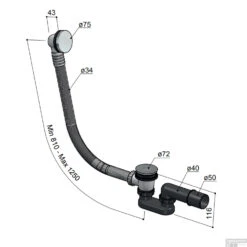 Badoverloop Hotbath Archie Verlengd Geborsteld Koper PVD -Geberiter Meubels Geschaft badoverloop hotbath archie verlengd geborsteld messing pvd tech 1