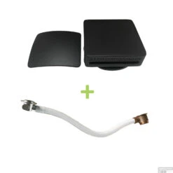 Badvulcombinatie Wiesbaden Vierkant Mat Zwart