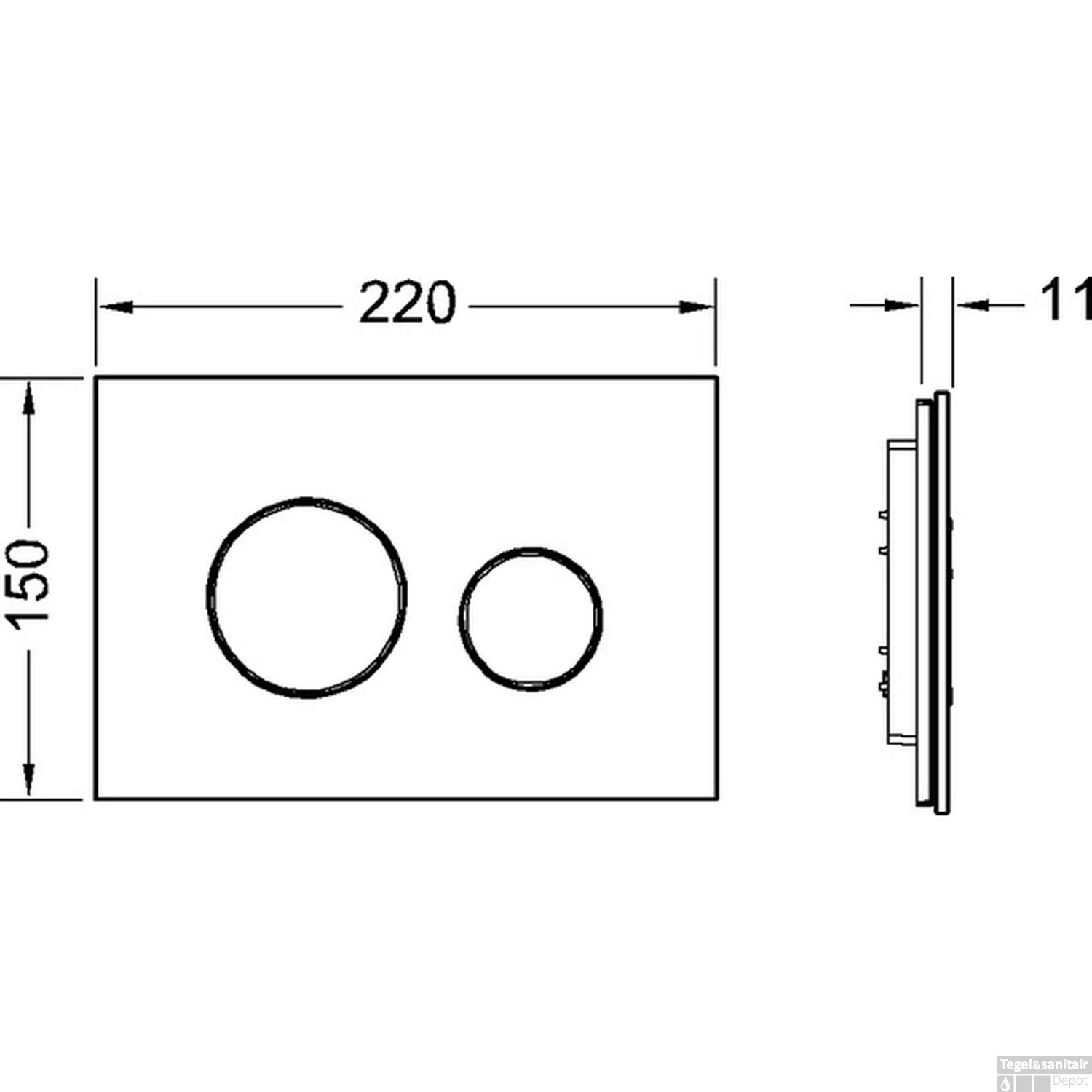 Bedieningsplaat TECE Loop Met Duospoeltechniek Glas Zwart Met Gouden Toetsen 4 Bedieningsplaat TECE Loop Met Duospoeltechniek Glas Zwart Met Gouden Toetsen - Afbeelding 2