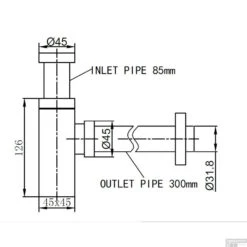 BWS Bekersifon Luxe Vierkant 5/4" RVS Look (Inclusief Muurbuis En Rozet) -Geberiter Meubels Geschaft bws bekersifon luxe vierkant 11 4inch rvs look tech
