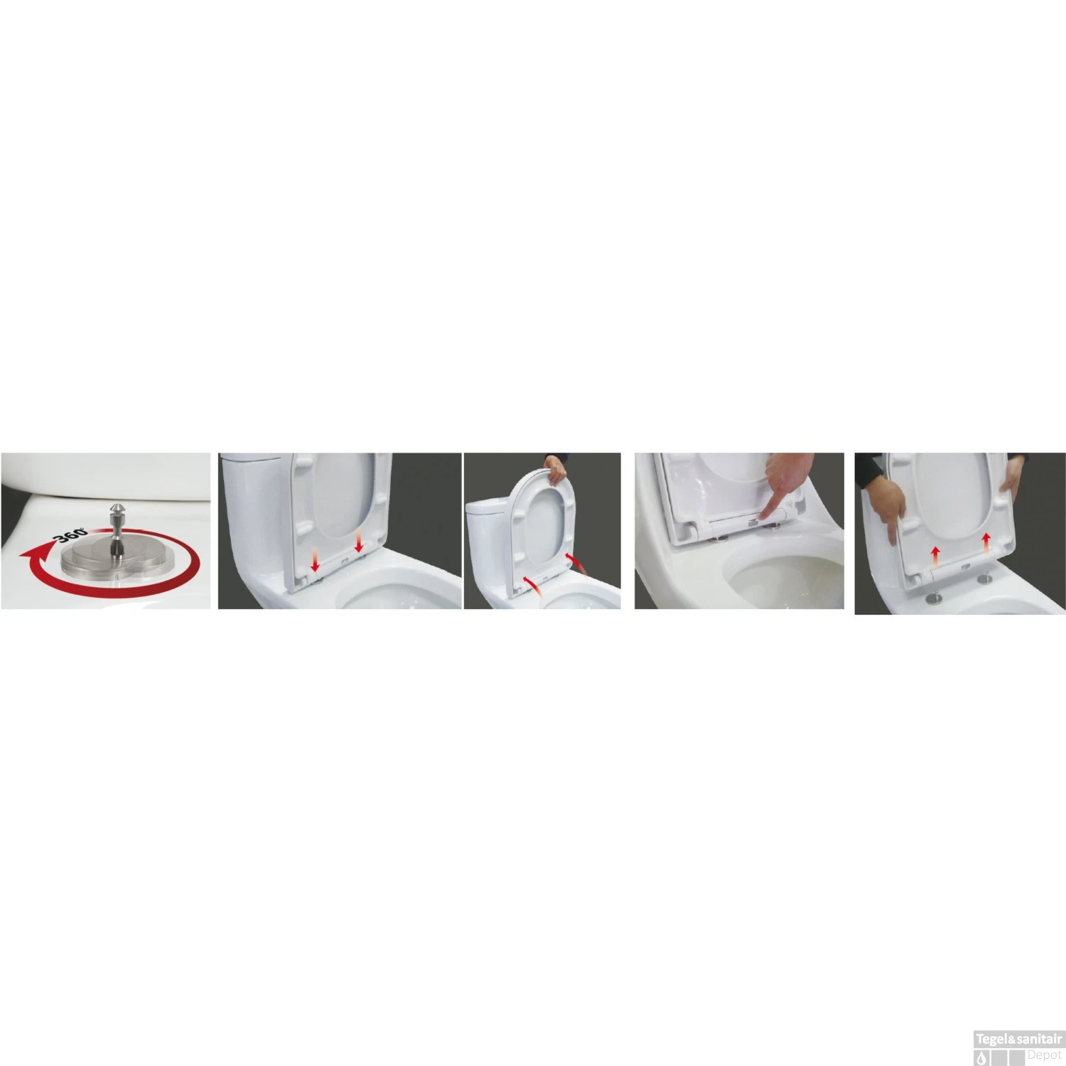 BWS Closetzitting DeeLine QuickRelease Softclose Met Deksel Wit 5 BWS Closetzitting DeeLine QuickRelease Softclose Met Deksel Wit - Afbeelding 3