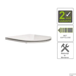 BWS Closetzitting Flatline 2.0 Met Deksel Wit