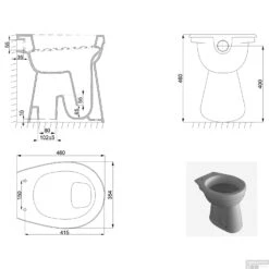 BWS Toiletpot Staand | Vlakspoel | Verhoogd 6 AO | Wit -Geberiter Meubels Geschaft bws toiletpot staand verhoogd 6 ao wit tech 2