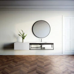 Clou Hammock Frame Kokerprofiel Kast Zonder Bodem RVS Mat Zwart 110x50.3x30cm -Geberiter Meubels Geschaft cl 07.69.111.21 frame hammock front