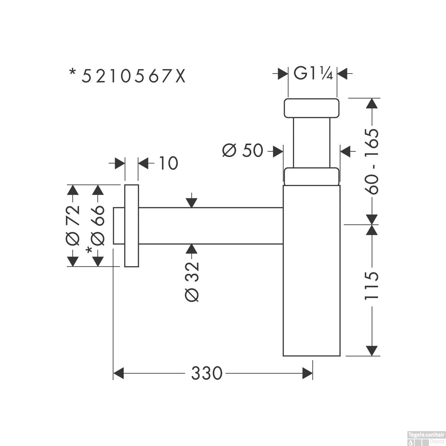 Design Sifon Flowstar S HansGrohe Gepolijst Goud 4 Design Sifon Flowstar S HansGrohe Gepolijst Goud - Afbeelding 2