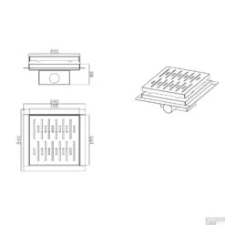Doucheput Best Design N-Square Met Flens 20x20x7.7cm RVS -Geberiter Meubels Geschaft doucheput best design n square met flens 20x20x7.7cm rvs 3803180