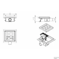Doucheput Wiesbaden Met Flens En Zijuitlaat 15x15 Cm Mat Zwart -Geberiter Meubels Geschaft doucheput wiesbaden met flens en zijuitlaat 15x15 cm mat zwart tech