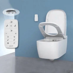 Douchewc VitrA V-care 1.1 Comfort V-Care Randloos Incl. Kinderfunctie & Ontkalkingsfunctie Bidetfunctie En Afstandsbediening -Geberiter Meubels Geschaft douchewc zero v care metropole rimfree diepspoel 38x60cm wit 5674b0036104 2