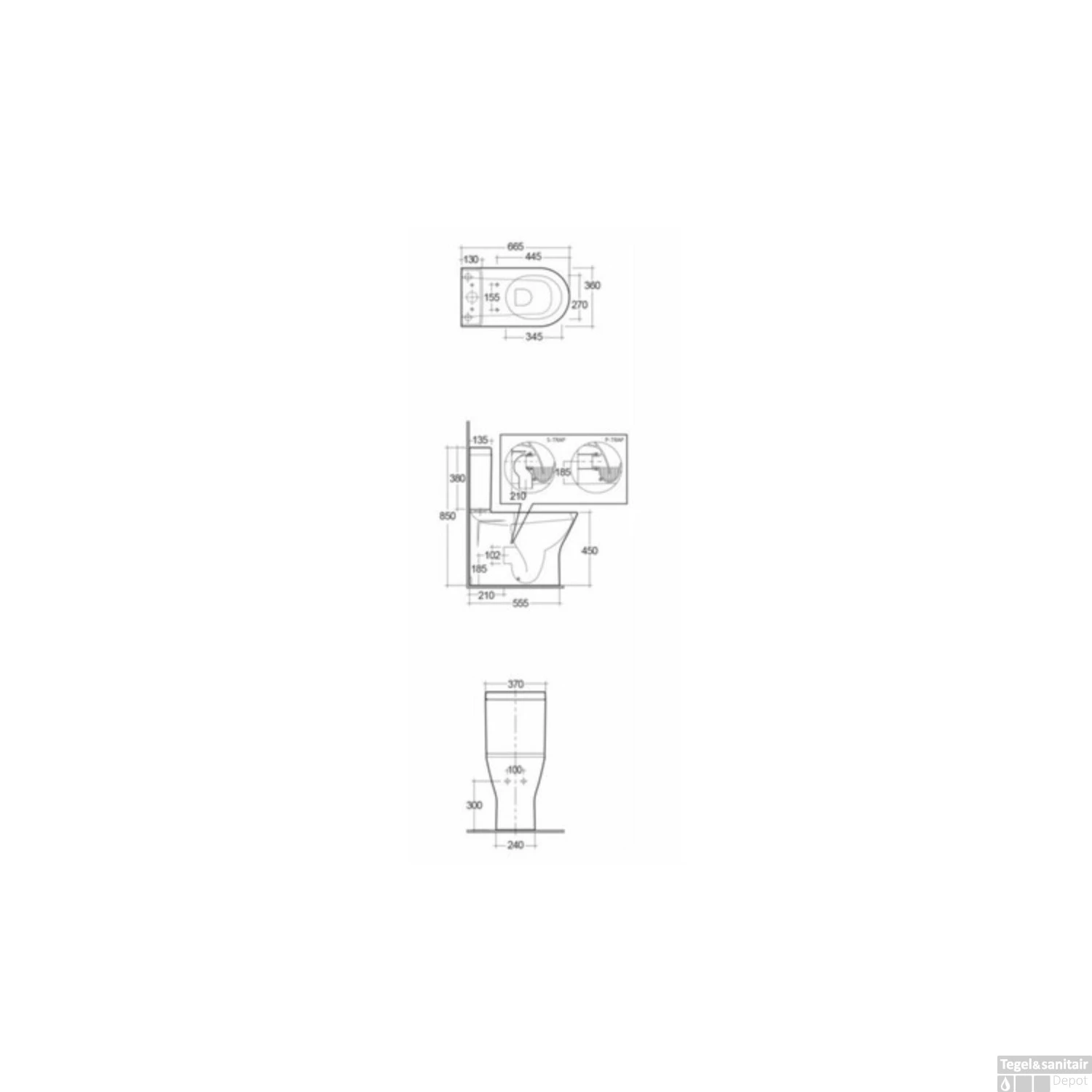 Duoblok VM X-Comfort Verhoogd Rimless (Inclusief Zitting En Reservoir) Universele Muuraansluiting H/PK Wit - Afbeelding 2