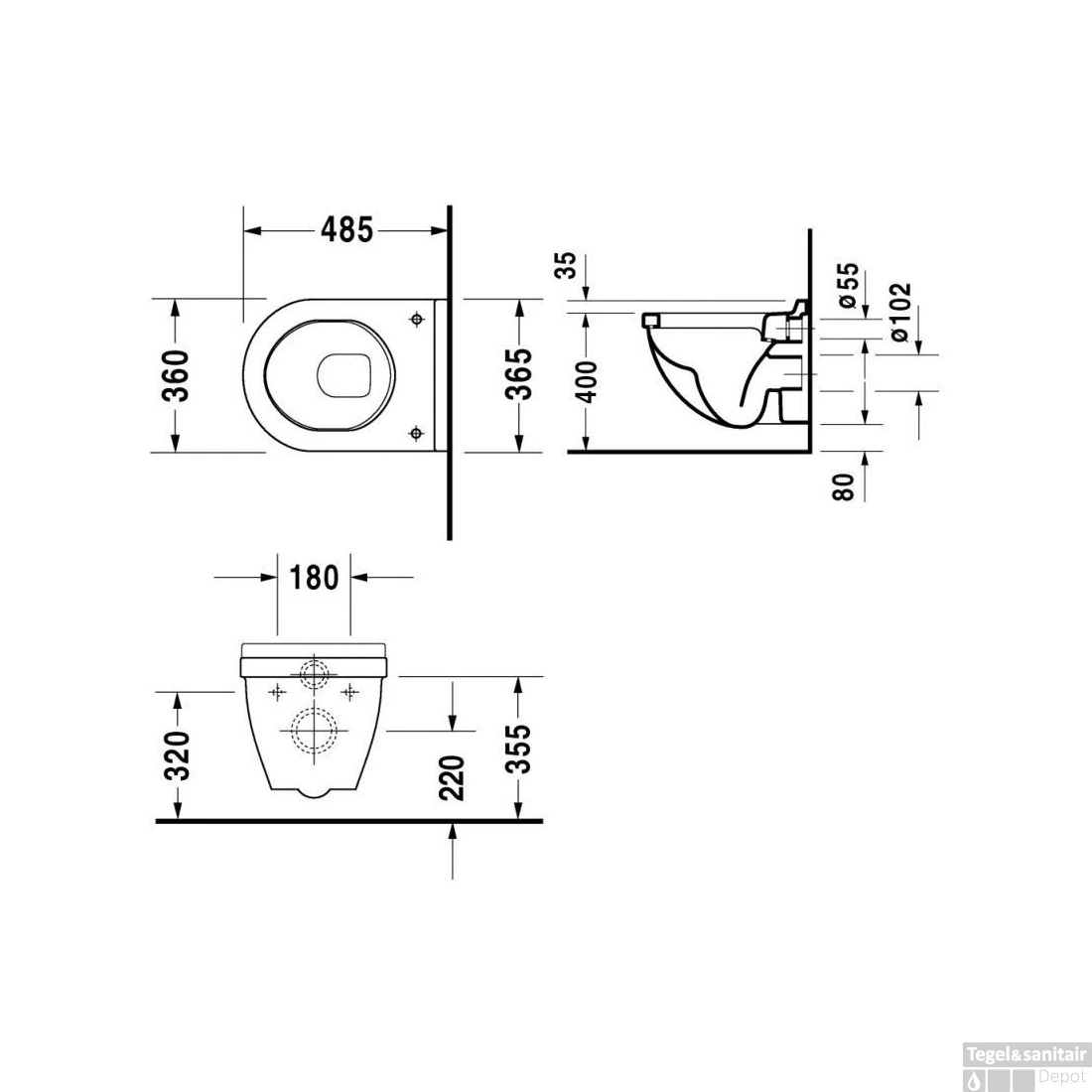 Duravit Starck 3 Wandcloset Compact Diepspoel 36.5x48x35.5 Cm Keramiek Wit 4 Duravit Starck 3 Wandcloset Compact Diepspoel 36.5x48x35.5 Cm Keramiek Wit - Afbeelding 2