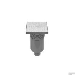 Vloerput Easy Drain Aqua Quattro Met Abs Afwerkdeel RVS Rooster En Onderuitlaat AQUA15X15MSI3