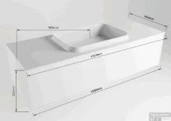 Badkamermeubelset Mondiaz Erin 100 Cm Met 1 Lade Met RIDGE Wastafel Midden Dark Grey Zonder Kraangaten Greeploos Mat Ocher -Geberiter Meubels Geschaft erin 100cm center 9438763228213