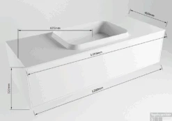 Badkamermeubelset Mondiaz Erin 120 Cm Met 1 Lade Met RIDGE Wastafel Midden Dark Grey Met 1 Kraangat Greeploos Mat Greey -Geberiter Meubels Geschaft erin 120cm center 11313763177715