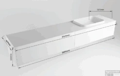 Badkamermeubelset Mondiaz Erin 200 Cm Met 2 Lades Met RIDGE Wastafel Rechts Linen Met 1 Kraangat Greeploos Mat Fire -Geberiter Meubels Geschaft erin 200cm right 2 drawers 11313763178456 1