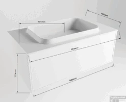 Badkamermeubelset Mondiaz Erin 80 Cm Met 1 Lade Met RIDGE Wastafel Midden Linen Met 1 Kraangat Greeploos Mat Urban -Geberiter Meubels Geschaft erin 80cm center 9438763227631 1