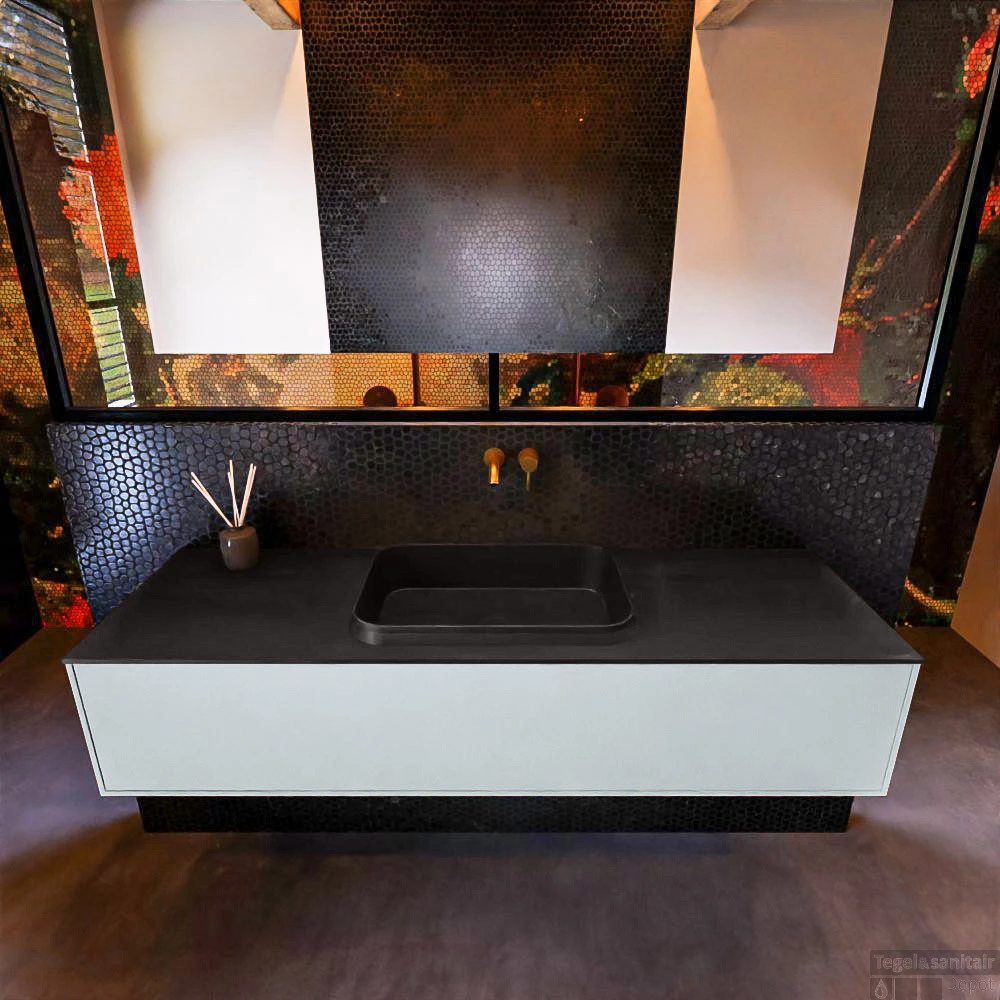 Badkamermeubelset Mondiaz Erin 150 Cm Met 1 Lade Met RIDGE Wastafel Midden Urban Zonder Kraangaten Greeploos Mat Clay 3 Badkamermeubelset Mondiaz Erin 150 Cm Met 1 Lade Met RIDGE Wastafel Midden Urban Zonder Kraangaten Greeploos Mat Clay