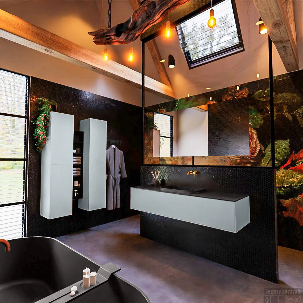 Badkamermeubelset Mondiaz Erin 150 Cm Met 1 Lade Met RIDGE Wastafel Midden Urban Zonder Kraangaten Greeploos Mat Clay 4 Badkamermeubelset Mondiaz Erin 150 Cm Met 1 Lade Met RIDGE Wastafel Midden Urban Zonder Kraangaten Greeploos Mat Clay - Afbeelding 2