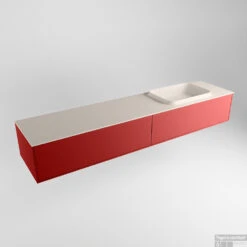 Badkamermeubelset Mondiaz Erin 200 Cm Met 2 Lades Met RIDGE Wastafel Rechts Linen Met 1 Kraangat Greeploos Mat Fire -Geberiter Meubels Geschaft erin fire ridge linen google 1 0032