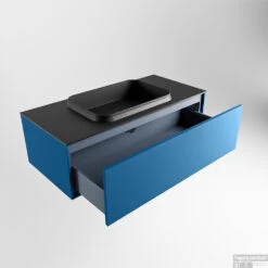 Badkamermeubelset Mondiaz Erin 100 Cm Met 1 Lade Met RIDGE Wastafel Midden Urban Met 1 Kraangat Greeploos Mat Jeans -Geberiter Meubels Geschaft erin jeans ridge urban google 5 0005