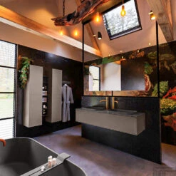 Badkamermeubelset Mondiaz Erin 150 Cm Met 1 Lade Met RIDGE Wastafel Dubbel Dark Grey Met 2 Kraangaten Greeploos Mat Smoke 10 Badkamermeubelset Mondiaz Erin 150 Cm Met 1 Lade Met RIDGE Wastafel Dubbel Dark Grey Met 2 Kraangaten Greeploos Mat Smoke -Geberiter Meubels Geschaft erin smoke ridge dark grey side 0019