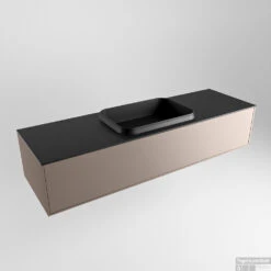 Badkamermeubelset Mondiaz Erin 150 Cm Met 1 Lade Met RIDGE Wastafel Midden Urban Met 1 Kraangat Greeploos Mat Smoke -Geberiter Meubels Geschaft erin smoke ridge urban google 1 0016