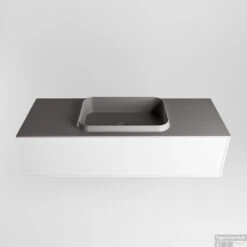 Badkamermeubelset Mondiaz Erin 120 Cm Met 1 Lade Met RIDGE Wastafel Midden Dark Grey Met 1 Kraangat Greeploos Mat Talc -Geberiter Meubels Geschaft erin talc ridge dark grey google 3 0009