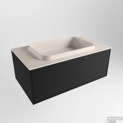 Badkamermeubelset Mondiaz Erin 80 Cm Met 1 Lade Met RIDGE Wastafel Midden Linen Met 1 Kraangat Greeploos Mat Urban -Geberiter Meubels Geschaft erin urban ridge linen google 1 0003