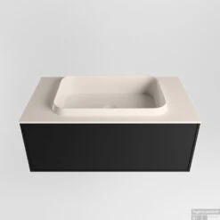 Badkamermeubelset Mondiaz Erin 80 Cm Met 1 Lade Met RIDGE Wastafel Midden Linen Met 1 Kraangat Greeploos Mat Urban -Geberiter Meubels Geschaft erin urban ridge linen google 3 0003