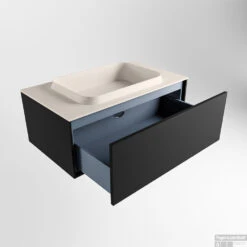 Badkamermeubelset Mondiaz Erin 80 Cm Met 1 Lade Met RIDGE Wastafel Midden Linen Met 1 Kraangat Greeploos Mat Urban -Geberiter Meubels Geschaft erin urban ridge linen google 5 0003