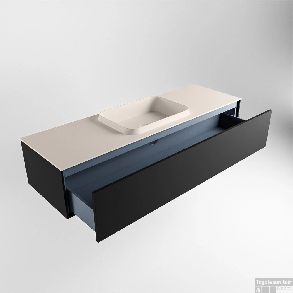 Badkamermeubelset Mondiaz Erin 150 Cm Met 1 Lade Met RIDGE Wastafel Midden Linen Zonder Kraangaten Greeploos Mat Urban 7 Badkamermeubelset Mondiaz Erin 150 Cm Met 1 Lade Met RIDGE Wastafel Midden Linen Zonder Kraangaten Greeploos Mat Urban - Afbeelding 5