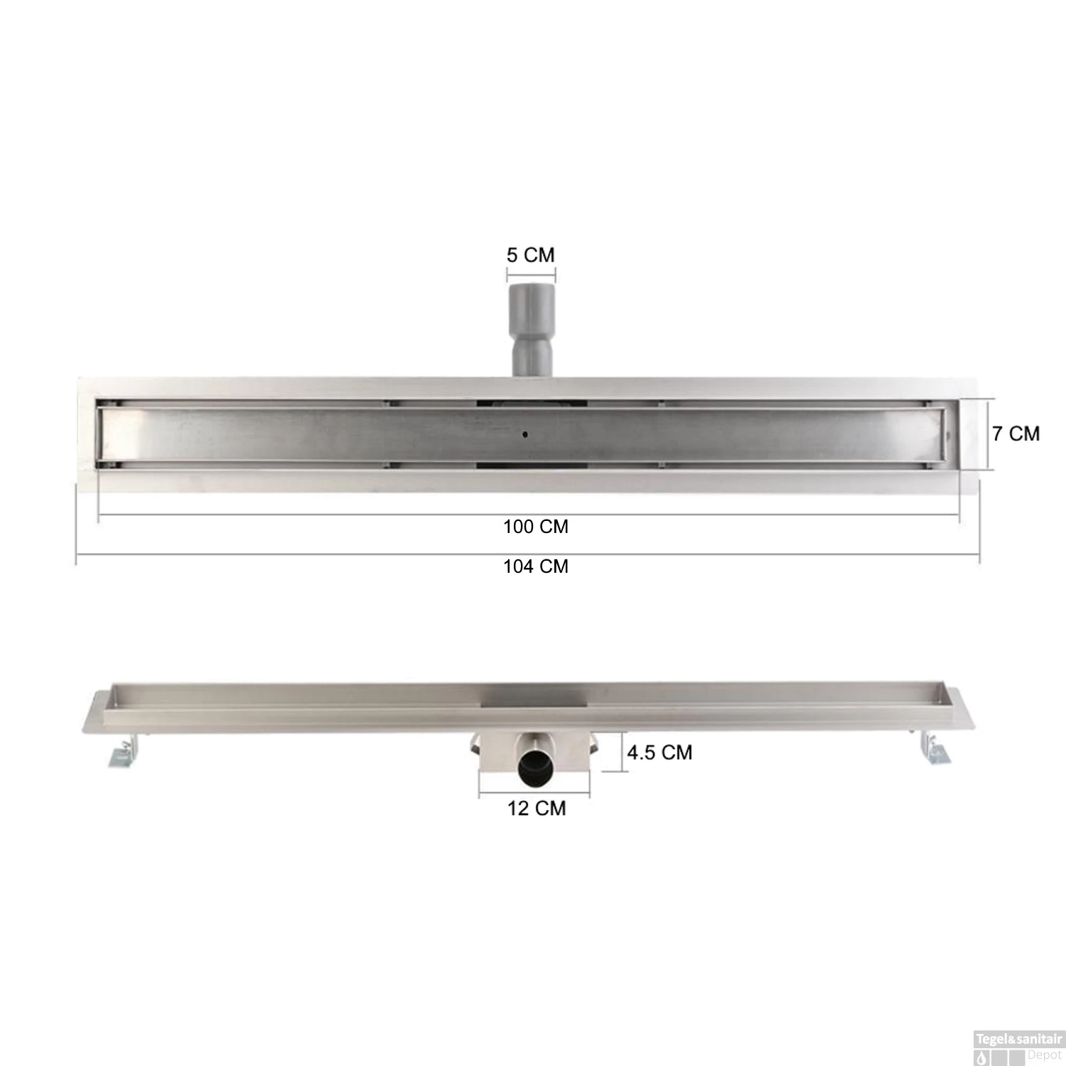 Mat Zwarte RVS Douchegoot Flens Met Uitneembaar Sifon 100x7cm 6,7cm Diep MAT ZWART ROOSTER 9 Mat Zwarte RVS Douchegoot Flens Met Uitneembaar Sifon 100x7cm 6,7cm Diep MAT ZWART ROOSTER - Afbeelding 7