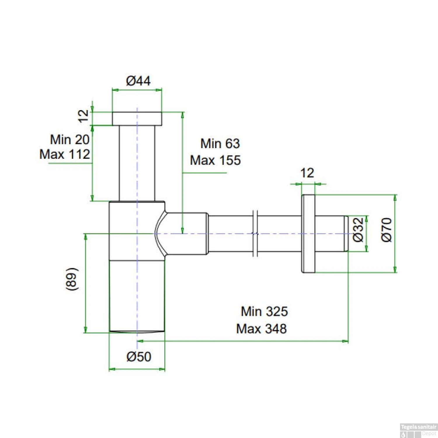 Design Sifon Lagoo Garda Universeel Messing Geborsteld Koper 4 Design Sifon Lagoo Garda Universeel Messing Geborsteld Koper - Afbeelding 2