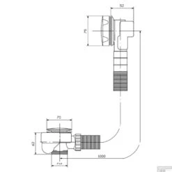 Badoverloop Lagoo Garda Vulcombinatie Met Clickplug En Sifon Messing Geborsteld Goud -Geberiter Meubels Geschaft g6121 tekening 1 1 1 1 1
