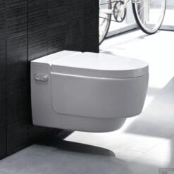 Douchewc Geberit Aquaclean Mera Comfort Met Geurafzuiging Warme Luchtdroging En Ladydouche Met Softclose En Deksel Wit -Geberiter Meubels Geschaft geberit aquaclean mera comfort wandcloset douche wc wit ga13668 2
