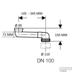 Sprongbocht Wiesbaden 72mm ⌀ 9/11 Verstelbaar 14.5 - 34.5cm -Geberiter Meubels Geschaft geberit sprongbocht buisdikte 72mm 90 110mm verstelbaar 14 5cm 34 5cm technisch
