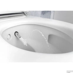 Douchewc Geberit Aquaclean Mera Comfort Met Geurafzuiging Warme Luchtdroging En Ladydouche Met Softclose En Deksel Chroom -Geberiter Meubels Geschaft geberit aquaclean mera comfort wandcloset douche wc chroom 5