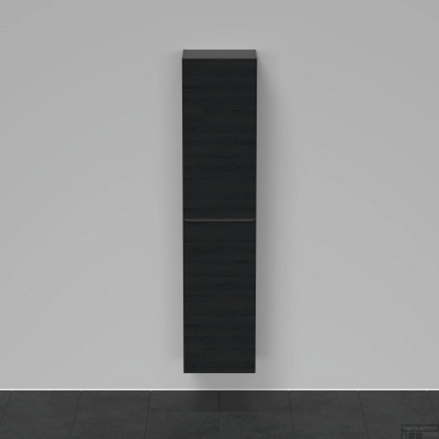 Hoge Kast Duravit D-Neo Kolomkast Wand 176 Cm Linksdraaiend Mat Eiken Zwart - Afbeelding 2