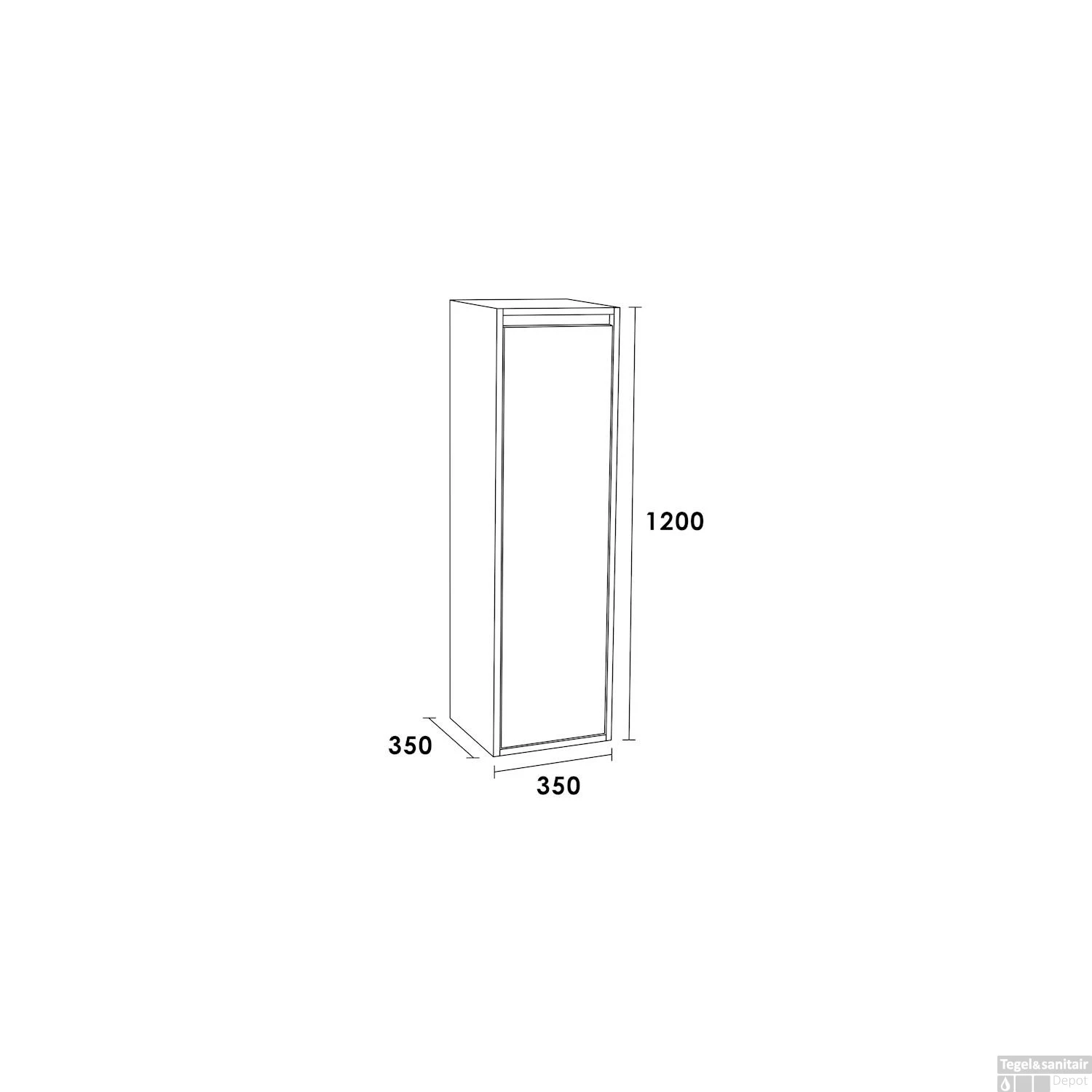 Hoge Kast NEXXT 120 Exclusive Line 120x35x35 Rechtsdraaiend Mat Wit 4 Hoge Kast NEXXT 120 Exclusive Line 120x35x35 Rechtsdraaiend Mat Wit - Afbeelding 2