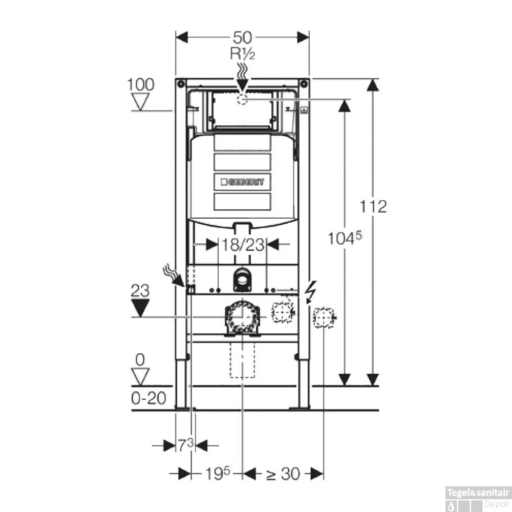Geberit UP320 Toiletset Set13 Idevit Alfa Matzwart Randloos Met Matzwarte Drukplaat 10 Geberit UP320 Toiletset Set13 Idevit Alfa Matzwart Randloos Met Matzwarte Drukplaat - Afbeelding 8