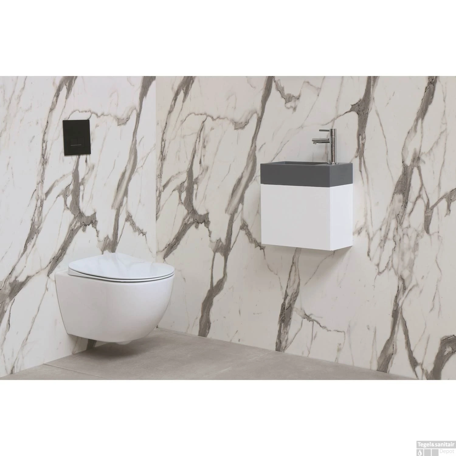 INK Versus Fontein Onderkast Universeel Links- Of Rechts Draaiend 36x18x27cm Hoogglans Wit - Afbeelding 3