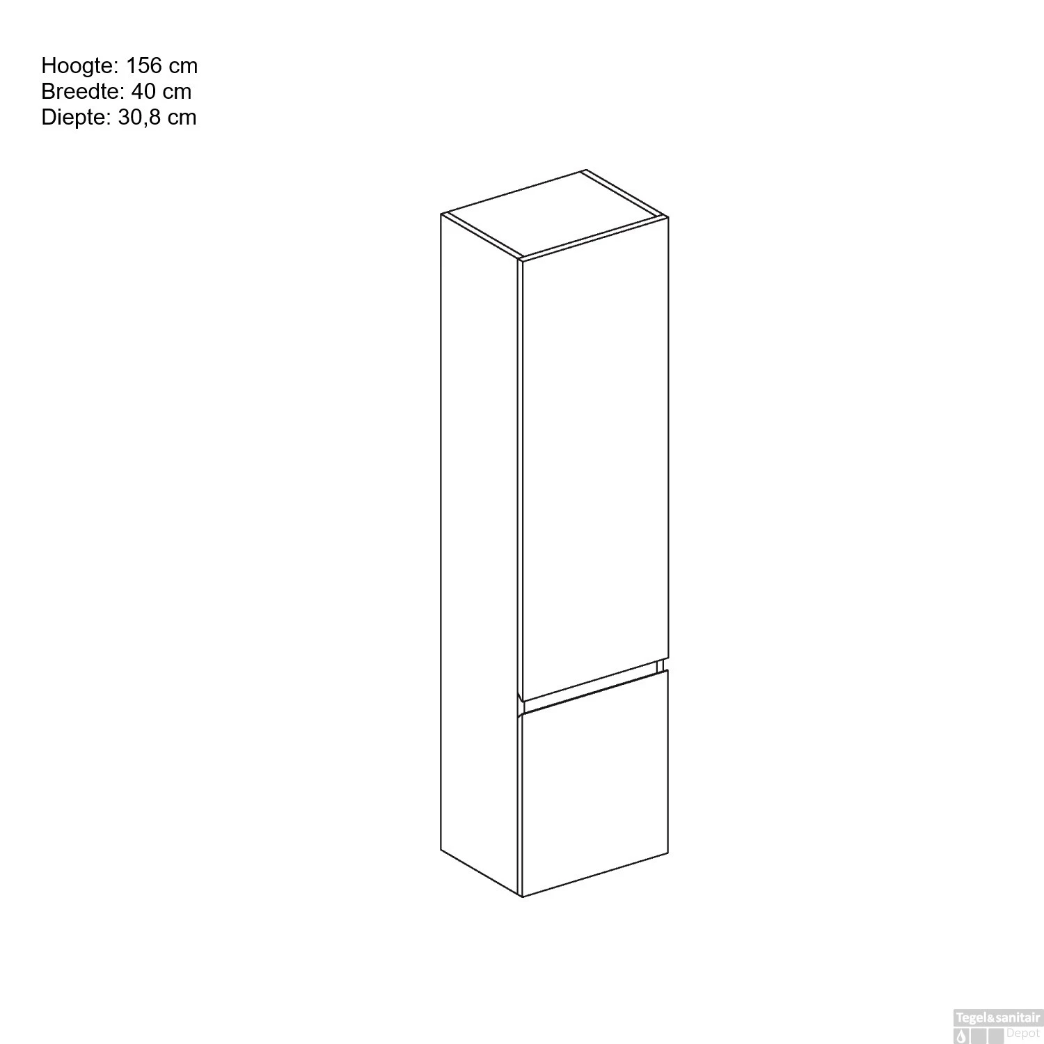 Kolomkast Allibert Verso 40 Cm 2 Deuren Links Mat Grijs 5 Kolomkast Allibert Verso 40 Cm 2 Deuren Links Mat Grijs - Afbeelding 3