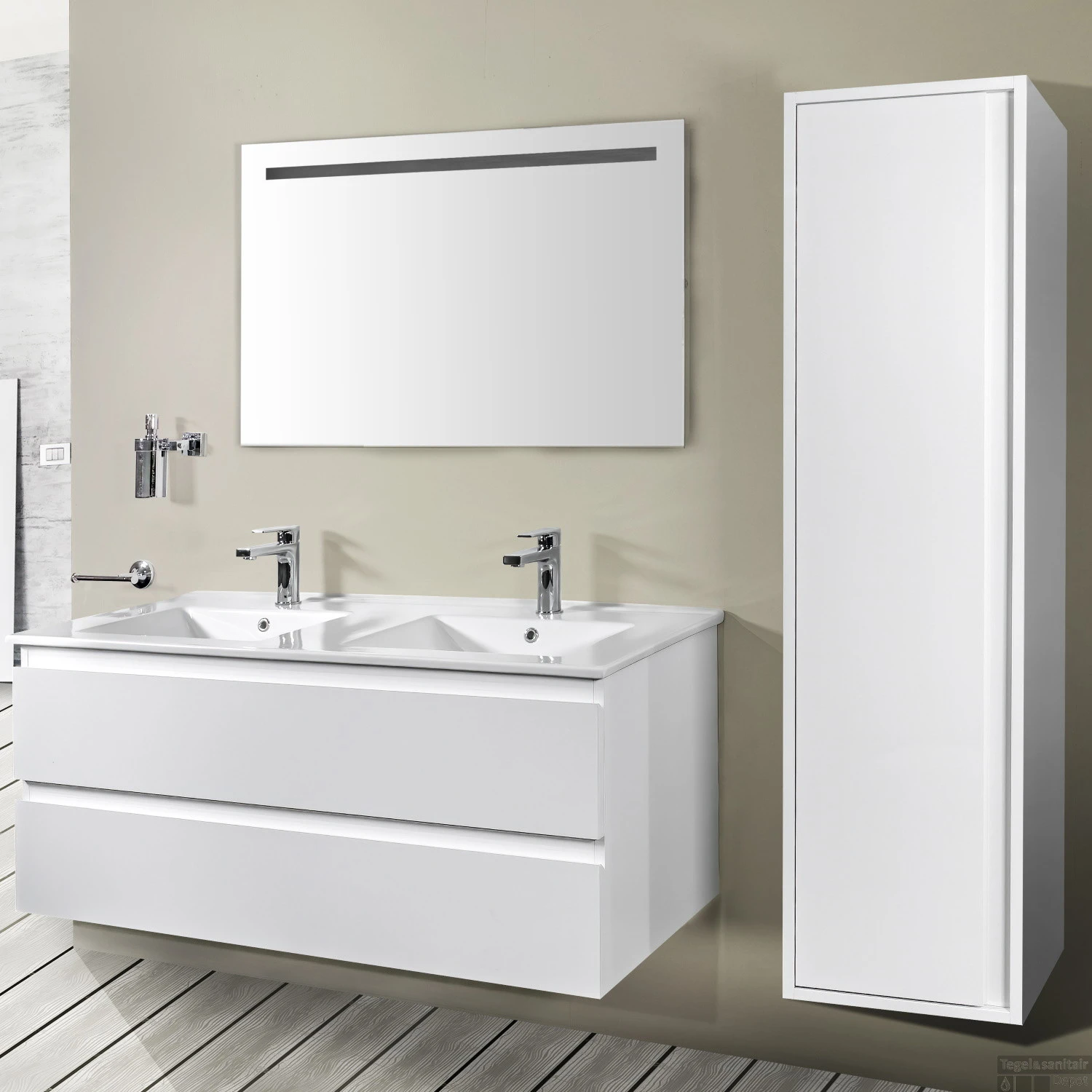 Kolomkast Boss & Wessing Sally 135x35x35 Cm Greeploos Mat Wit 4 Kolomkast Boss & Wessing Sally 135x35x35 Cm Greeploos Mat Wit - Afbeelding 2