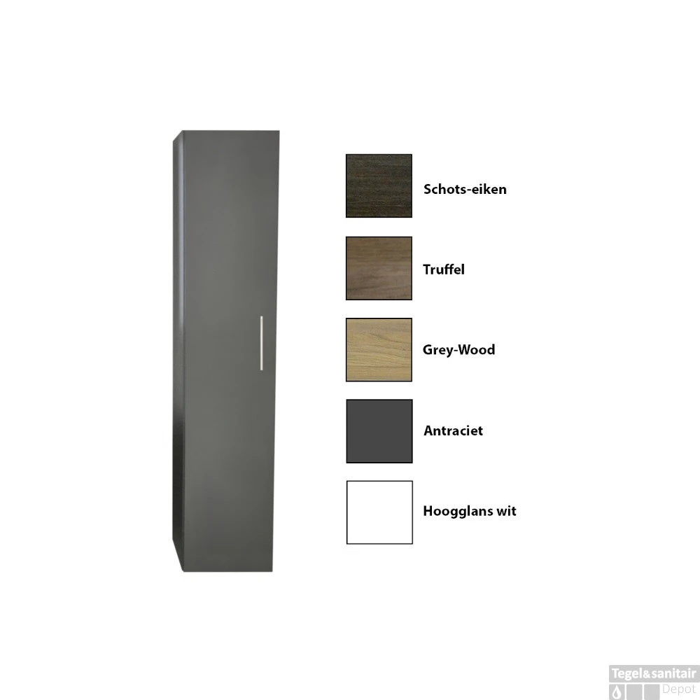 Kolomkast Sanicare Q4/Q15 1 Soft-Closing Deur 160x33,5x32 Cm Schots-Eiken - Afbeelding 2