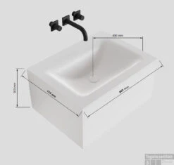 MONDIAZ LAGOM 90 Badmeubel Solid Surface Talc 1 Lade CLOUD Midden 1 Kraangat -Geberiter Meubels Geschaft lagom 90cm center 17526262600318